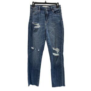 Hidden Tracey Straight Jeans size 26 High Rise Distressed Raw Hem Grunge 90s Y2K